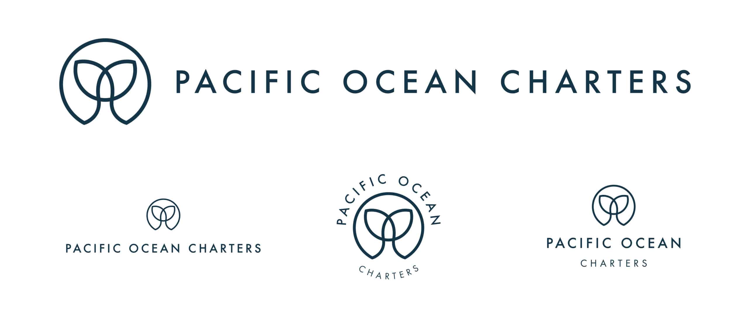 Pacific Ocean Charters Logo of a whale tale by Stellen Design Graphic Design and Branding Agency in Los Angeles CA