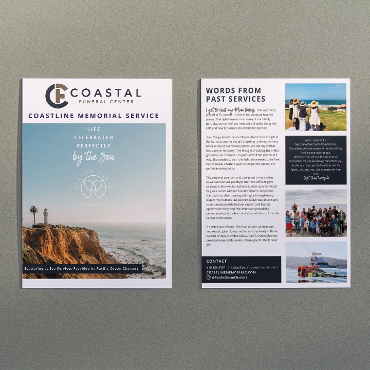 Brochure Design for Pacific Ocean Charters in Redondo Beach by Stellen Design branding and logo design agency in Los Angeles California