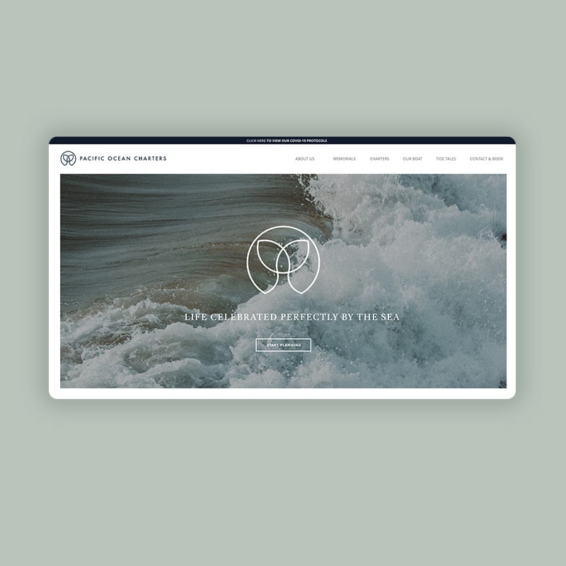 Website Design for Pacific Ocean Charters in Redondo Beach by Stellen Design branding and logo design agency in Los Angeles California