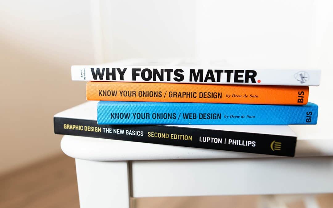 Stellen Design Graphic Design firm shares a stack of design books
