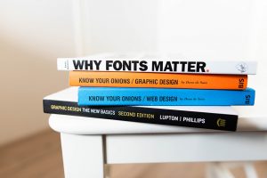 Stellen Design Graphic Design firm shares a stack of design books