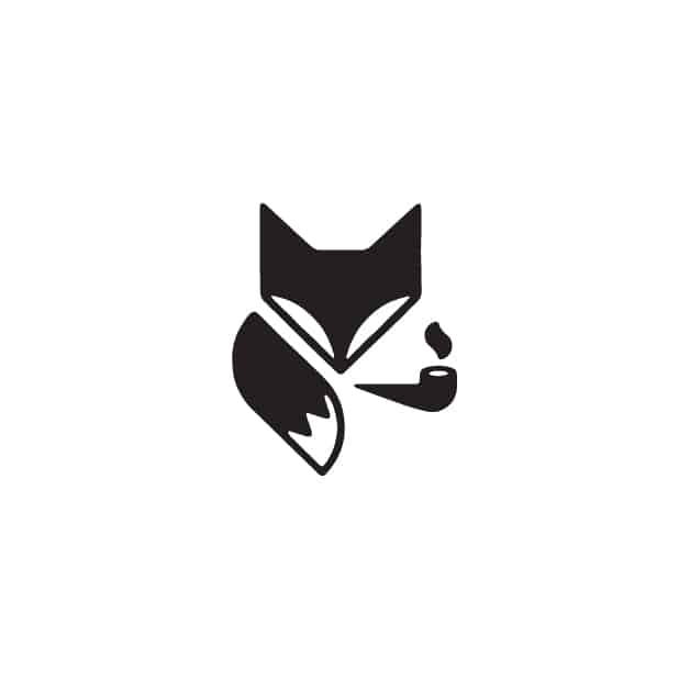 Fox & Farrow Pub Logo Designed by Stellen Design Graphic Design in Los Angeles of a Fox Smoking