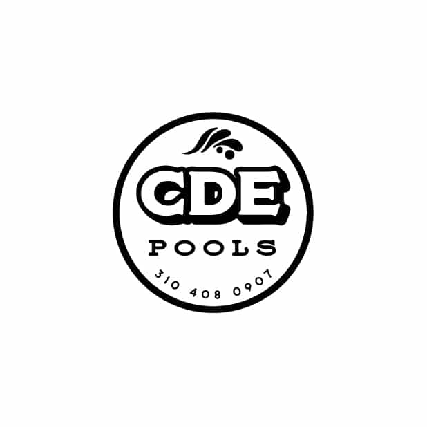 CDE Pool Service Teal Badge Style Logo Designed by Stellen Design Graphic Design and Branding in Los Angeles Ca using Water Elements for the Logo