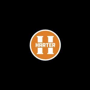 Construction Logo For Harter Construction of a H in a badge style design by Stellen Design Branding Agency in Los Angeles Specializing in Construction Logo Design