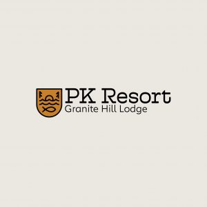 PK Resort Logo Design of a first sunset on a lake and trees for fly fishing resort by Stellen Design Graphic Design Branding Agency in Los Angeles CA