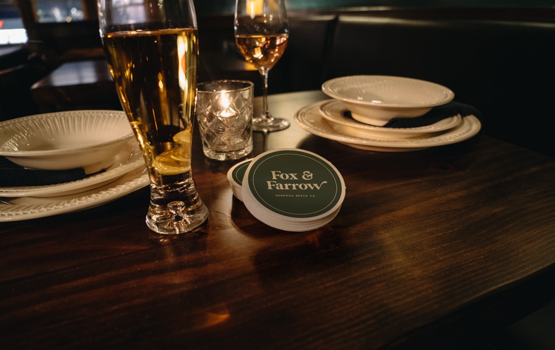 Coasters Fox and Farrow Restaurant Branding and Logo Design By Stellen Design Branding Agency in Los Angeles Ca