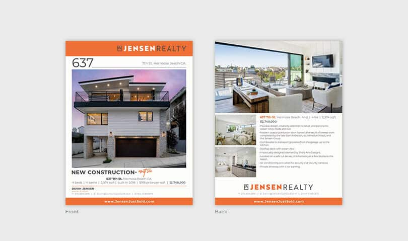 Jensen Reality Branding By Stellen Design Graphic Design and Branding Agency Los Angeles Brand Guide Flyer Template