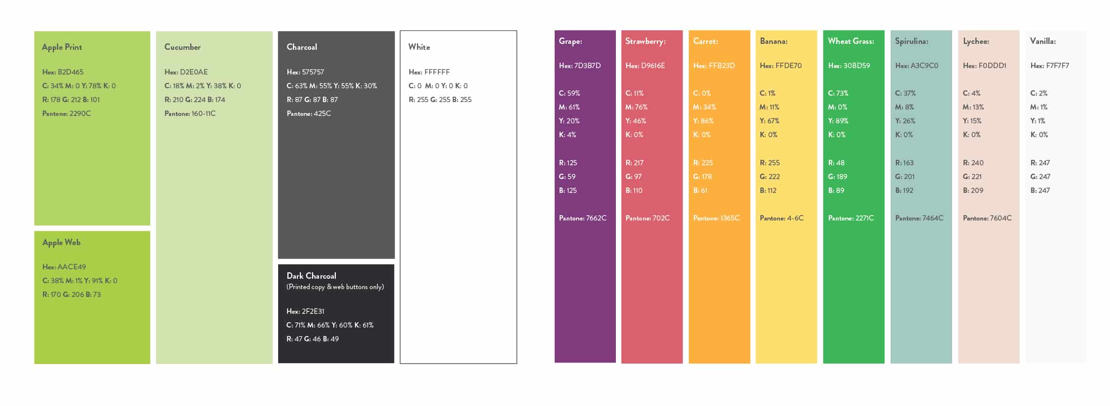 Juice It Up Color Pallet by Stellen Design brand designer in Southern California working with franchise businesses