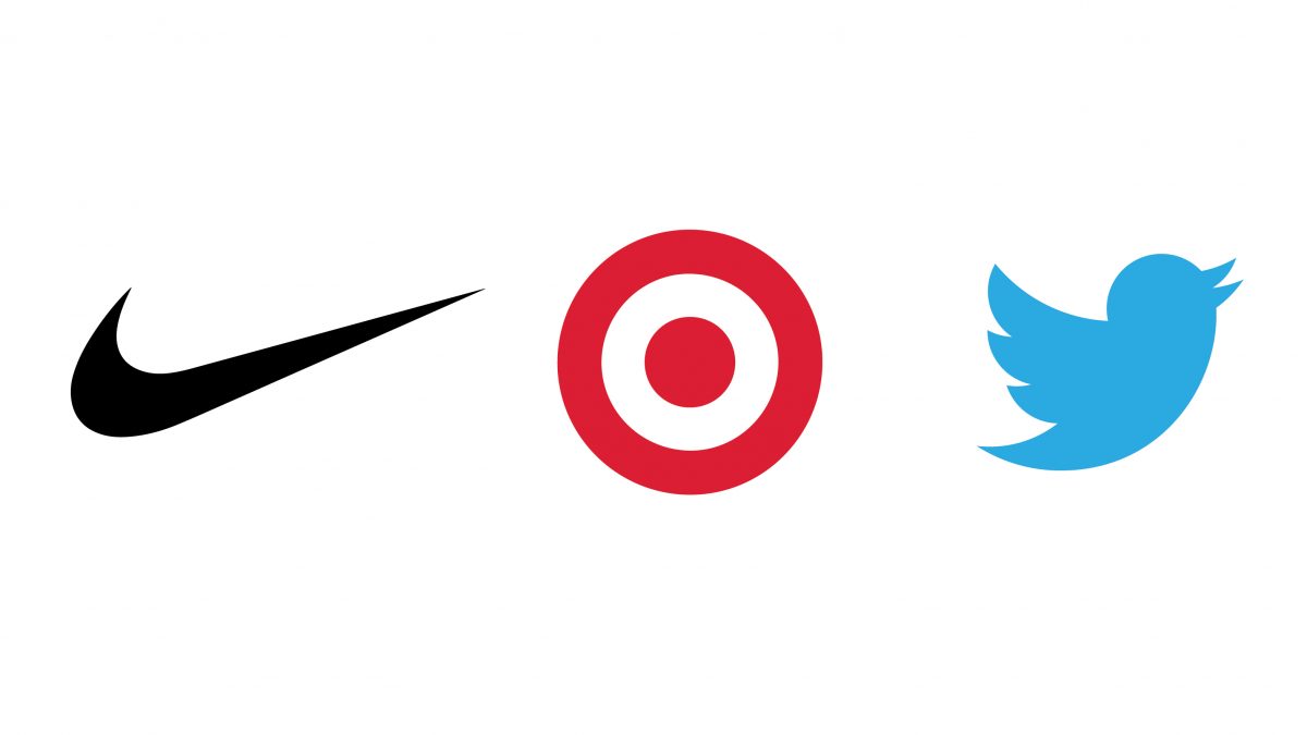 Nike Target and Twitter Logos Being Used to show scale on Logo Designs that Scale an article by Stellen Design branding agency in Los Angeles CA