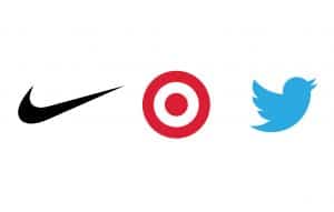 Nike Target and Twitter Logos Being Used to show scale on Logo Designs that Scale an article by Stellen Design branding agency in Los Angeles CA