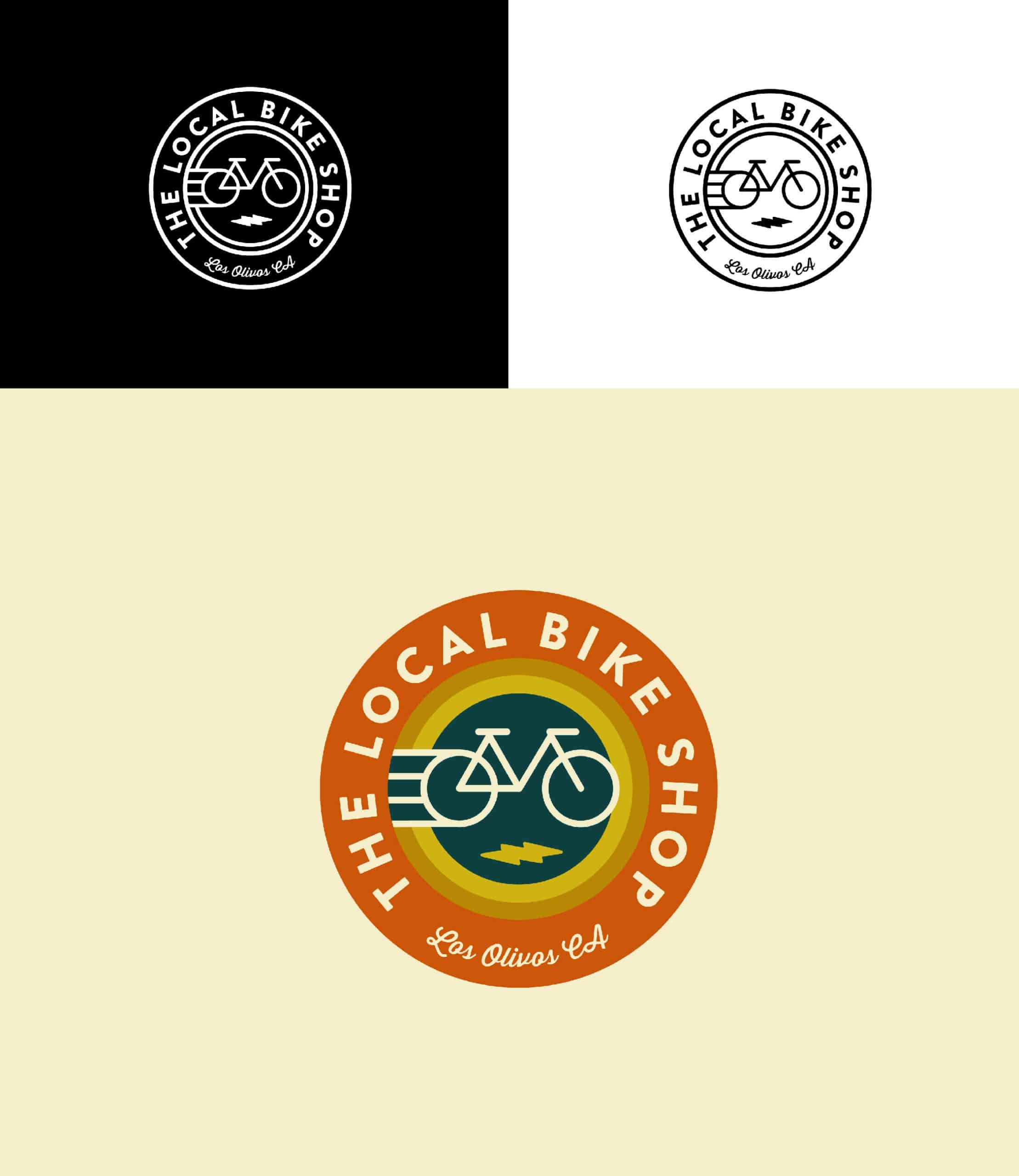 Unchosen Concept for Lo Bike Shop in Los Olivos California logo design of a bike and sunset by Stellen Design Branding Agency in Los Angeles CA