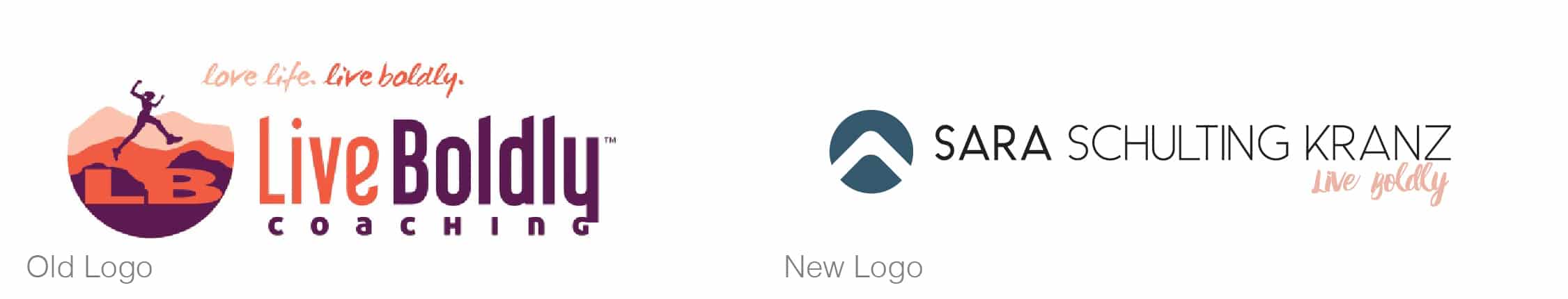 Logo Design of a mountain logo mark and sans serif word mark for Sara Schulting Kranz by Stellen Design logo design and branding agency in Los Angeles California