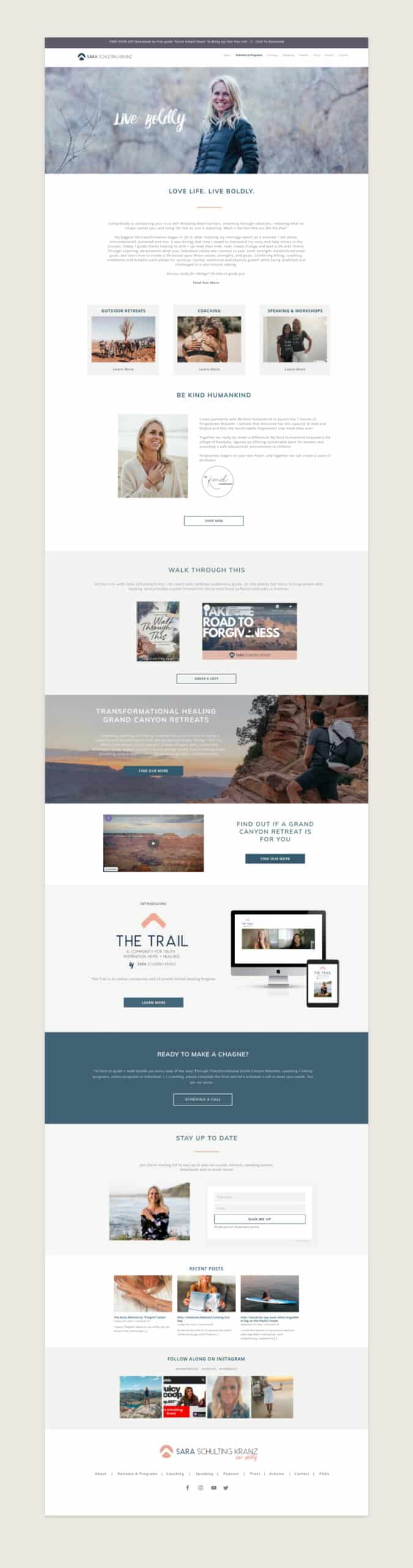 Sara Schulting Kranz Healing Coach Website Design by Stellen Design Branding Agency in Los Angeles CA