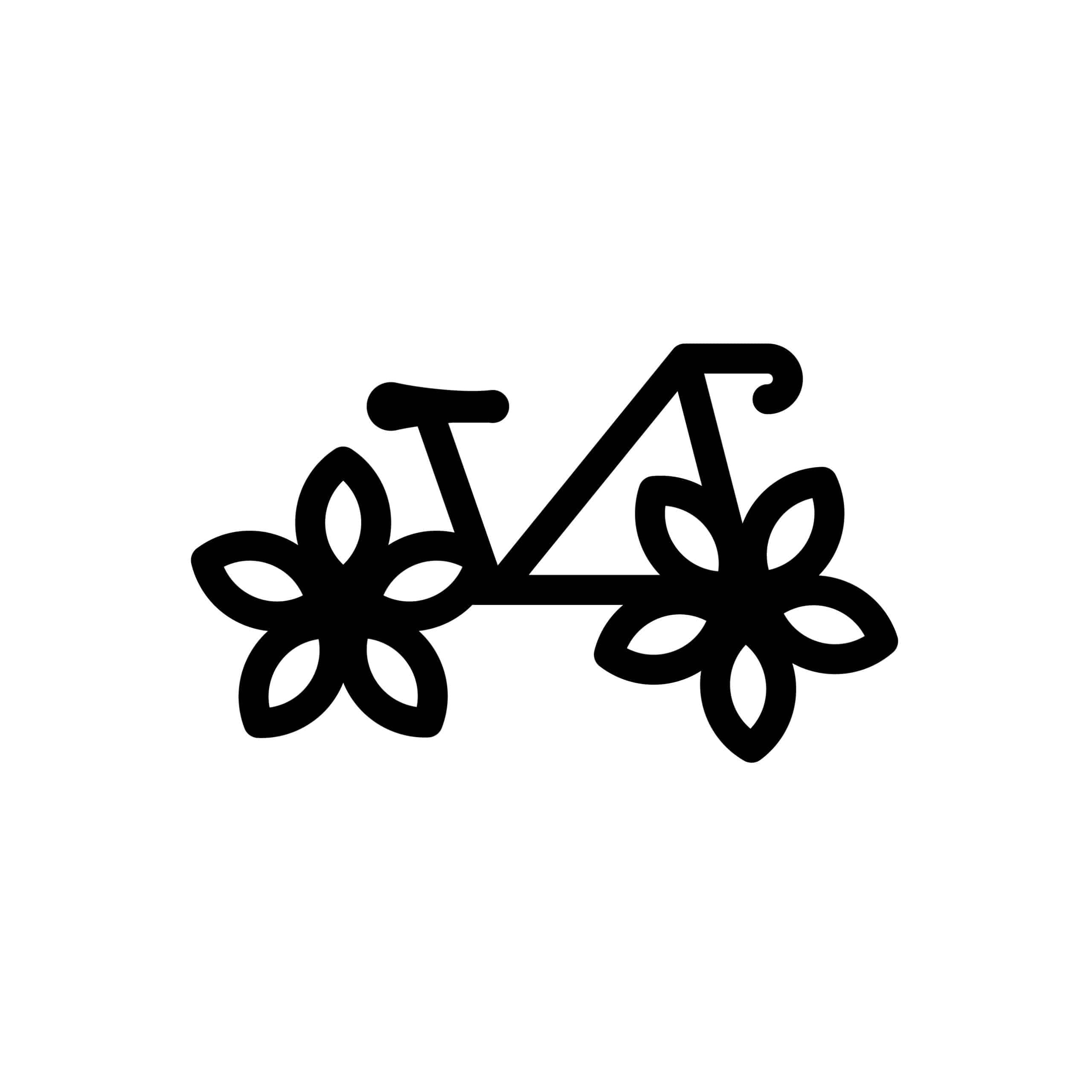 Flower Petal Bike Logo with retro 60's vibe by Stellen Design Branding Agency in Los Angeles California specializing in Logo Design