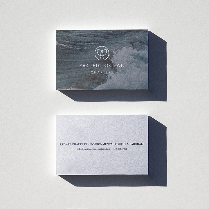 Pacific Ocean Charters Business Cards by Stellen Design Branding Agency in Los Angeles CA