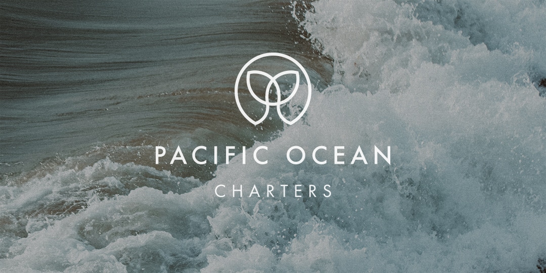 Pacific Ocean Charters Logo of a whale tale by Stellen Design Graphic Design and Branding Agency in Los Angeles CA