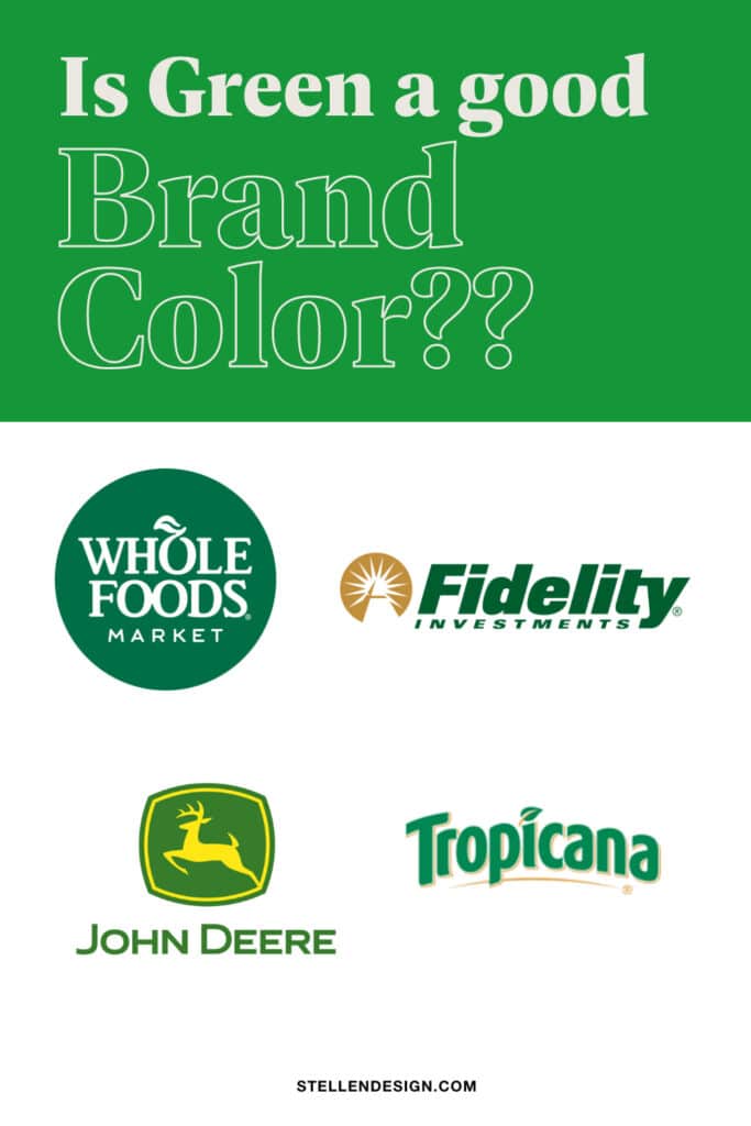 Green as a brand color on Collection of green logos showing Starbucks and Whole Foods by Stellen Design Branding Agency in Los Angeles CA