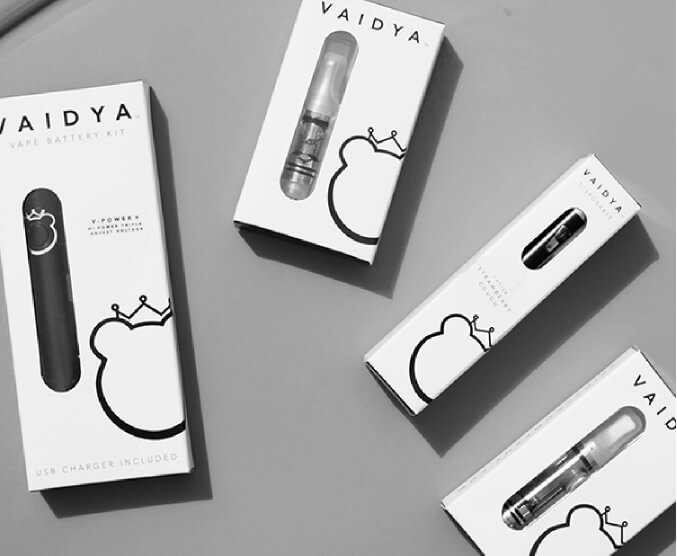Vaidya packaging by Stellen Design Branding Agency in Los Angeles CA