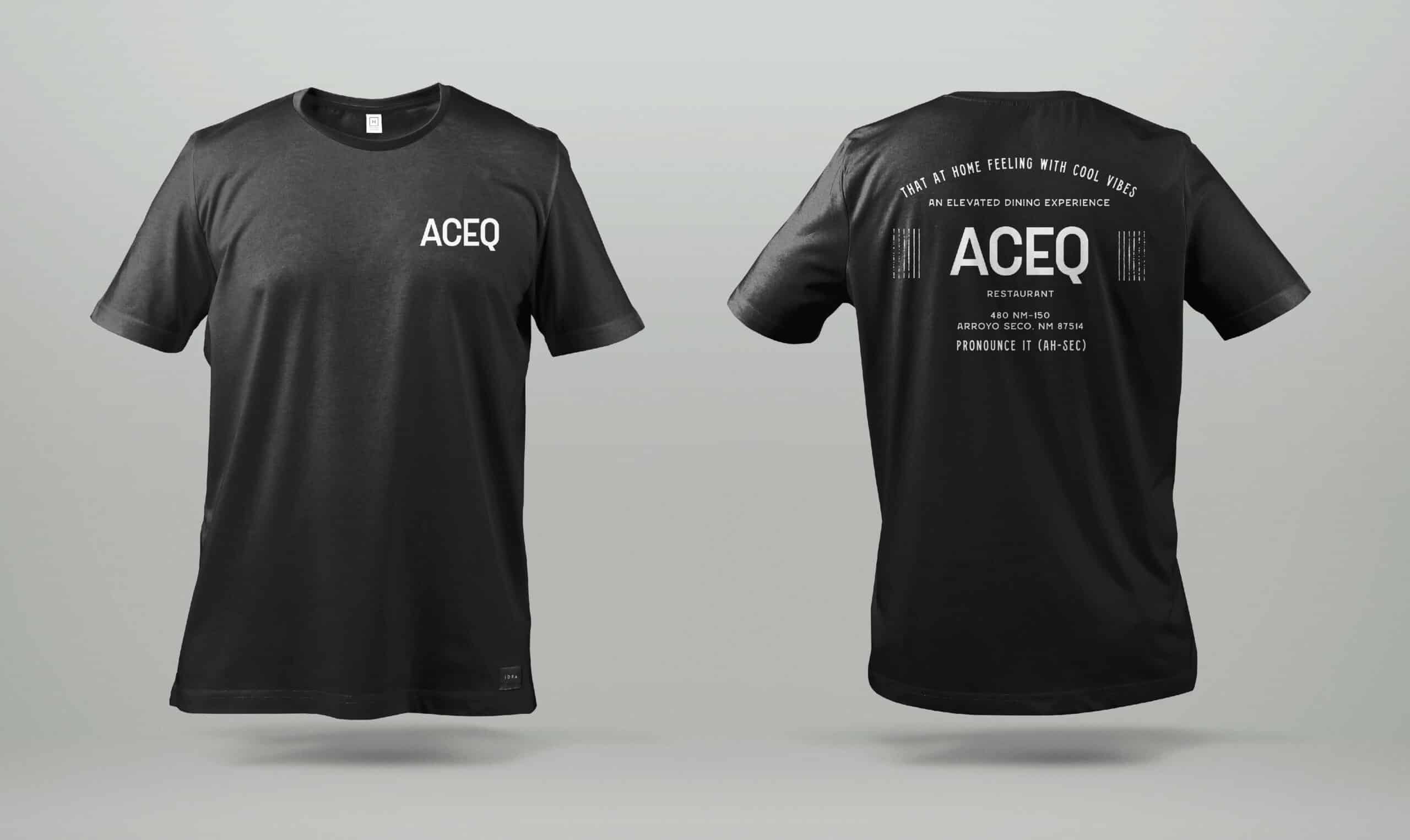 T-Shirt Graphics for ACEQ Restaurant in Taos New Mexico with the mark of an owl by Stellen Design Logo Design agency in Los Angeles CA