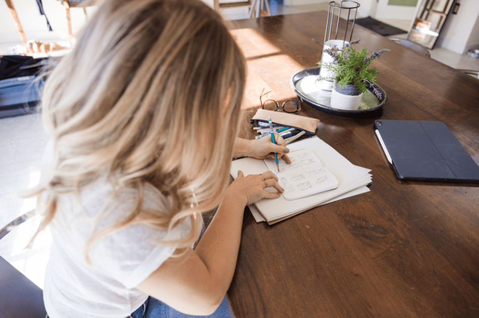 Jordis Small Designing a logo with pencil and paper for How Long Does it take to design a logo on Stellen Design Blog Logo Design Agency in Los Angeles