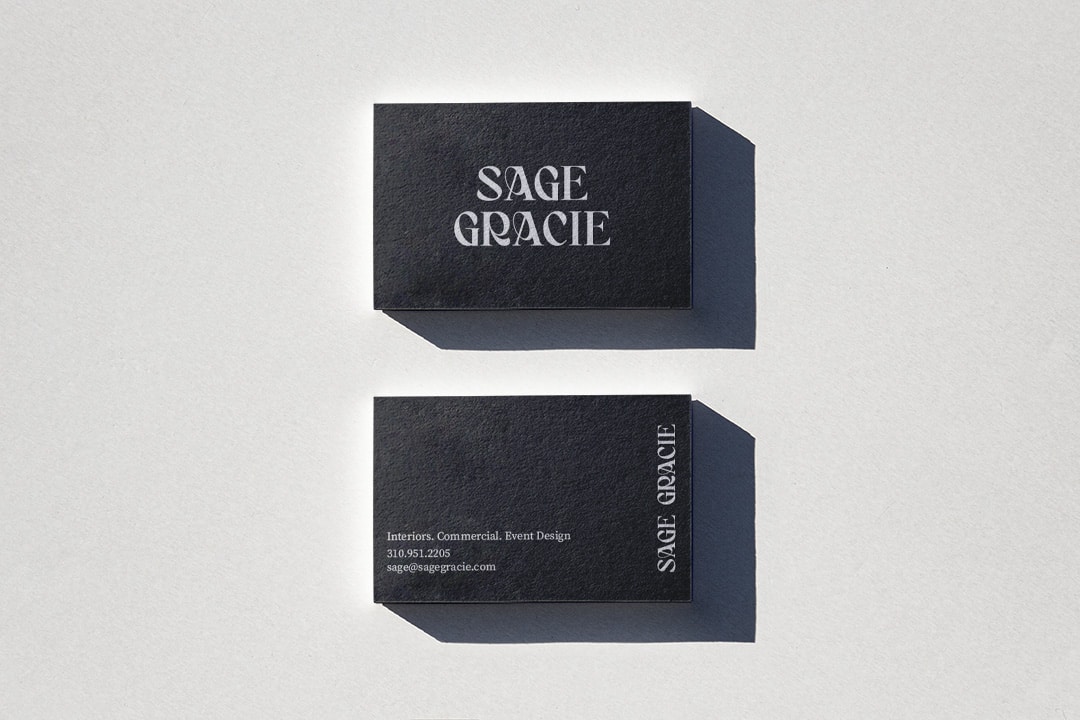 Business Card for Sage Gracie Logo Design By Stellen Design Branding Agency in Los Angeles California