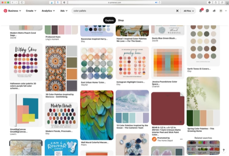 Image of pins in Stellen Design Branding Agency Article : How to make a mood board