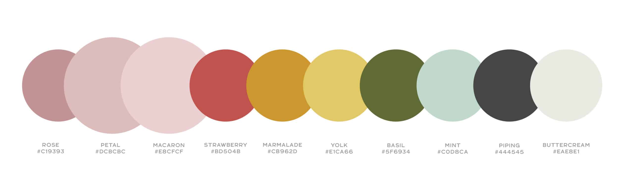 Brand Color Pallet for Little Cake Baker by Stellen Design Branding Agency in Los Angeles Ca