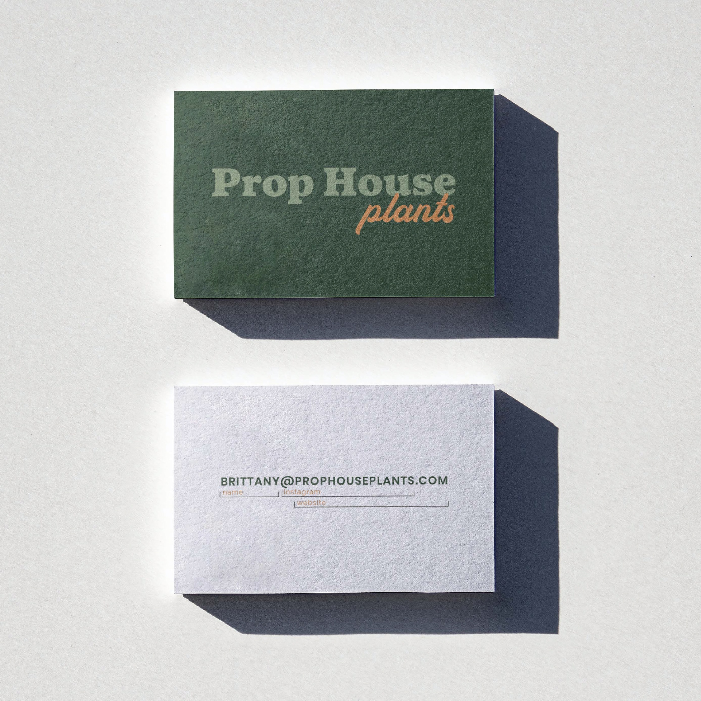 Business Cards for Prop House Plants by Stellen Design Branding Agency in Los Angeles CA