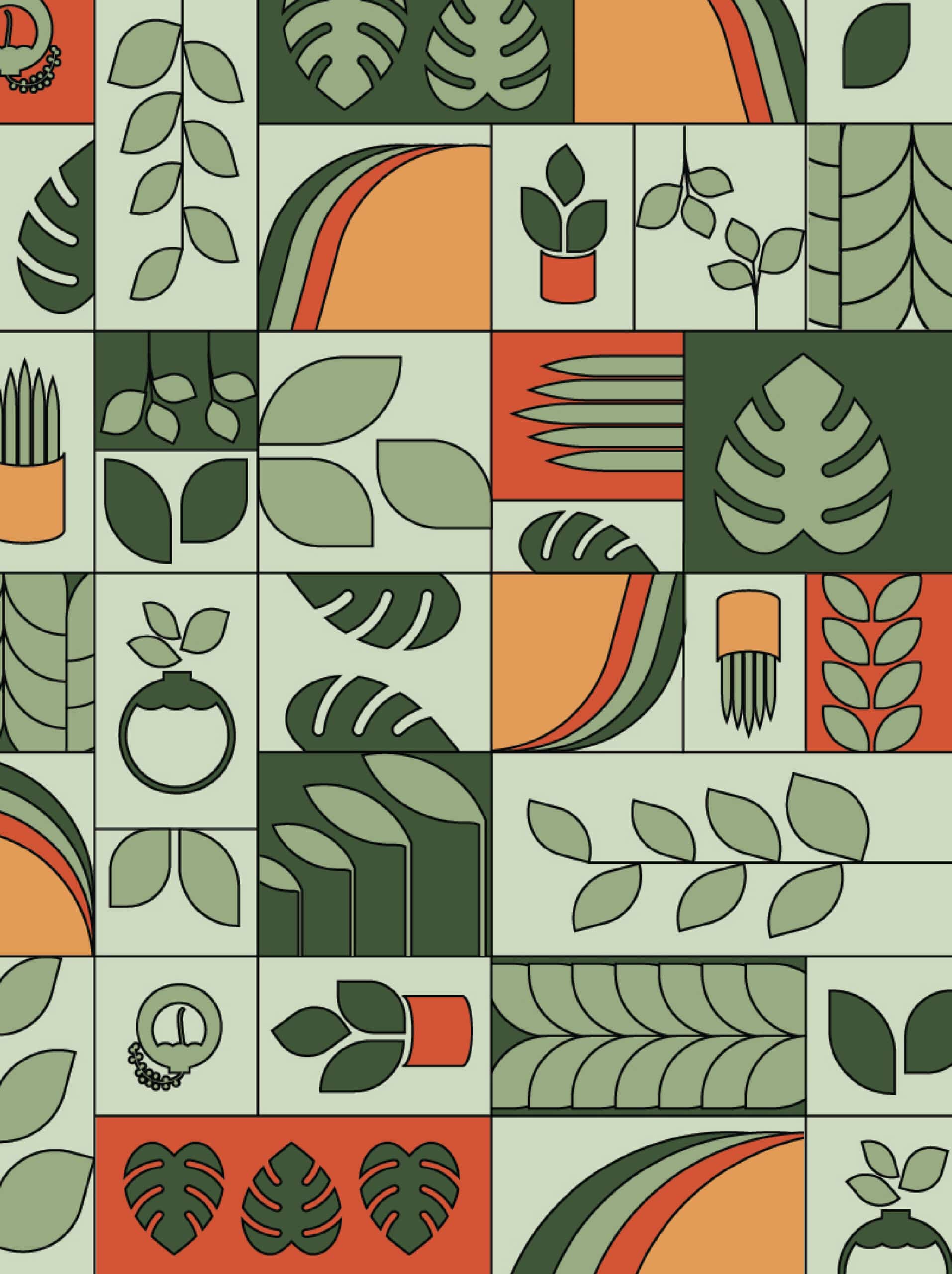 Pattern for Prop House Plants by Stellen Design Branding Agency in Los Angeles CA