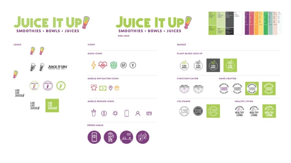 Brand layout of Juice It Up by Stellen Design
