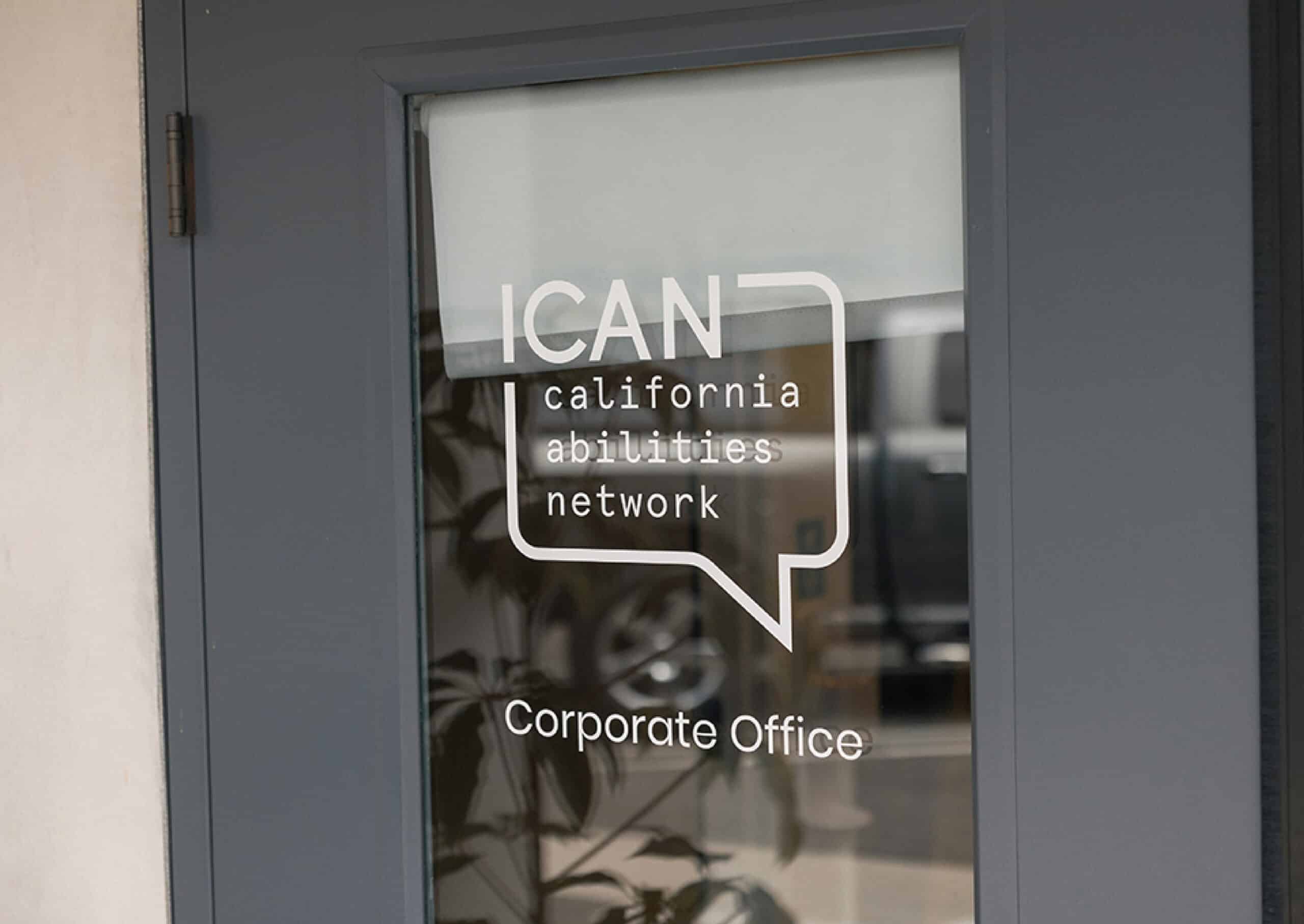 ICAN exterior signage designed by Stellen Design Branding and Logo Design agency in Los Angeles