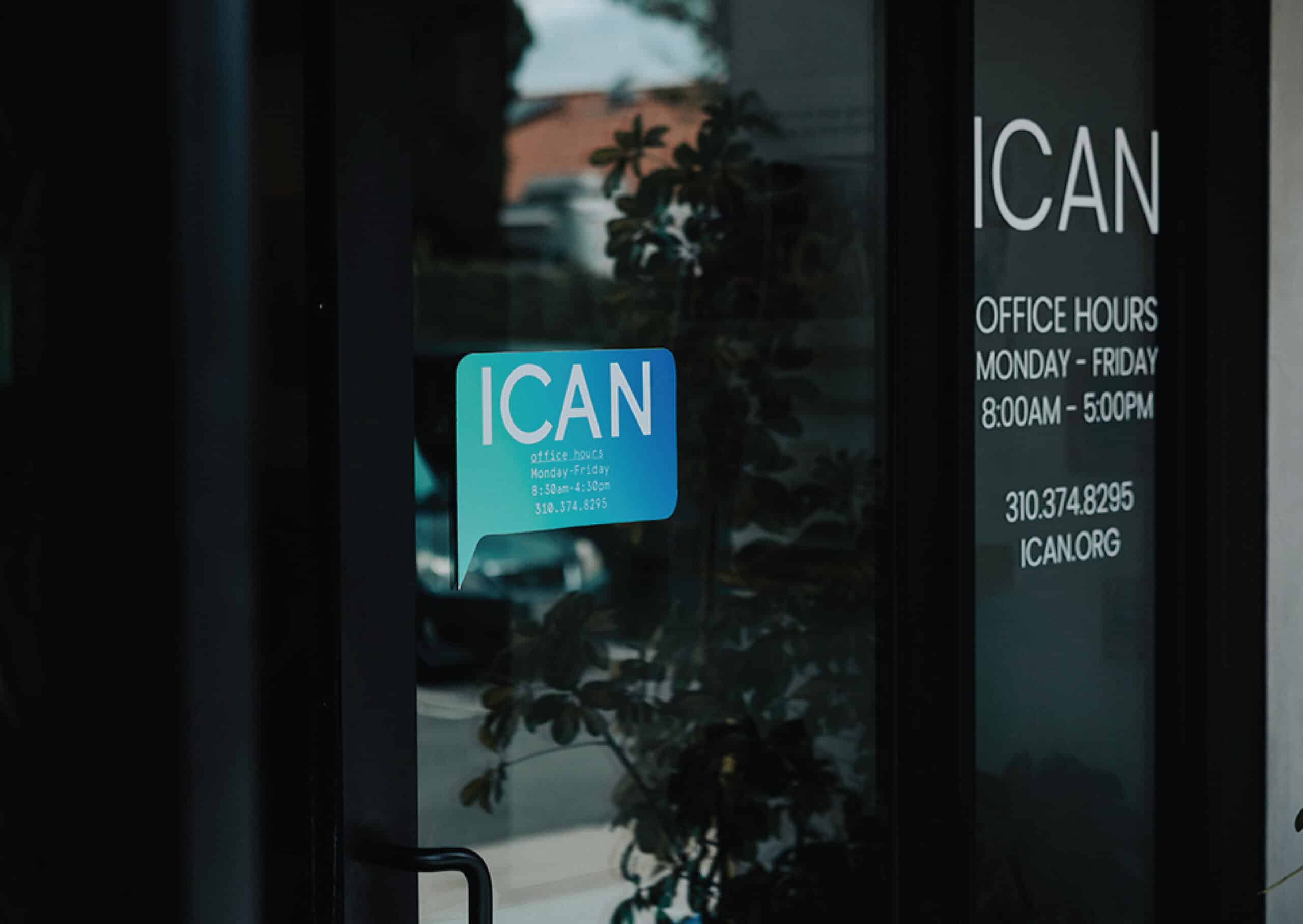 ICAN exterior signage designed by Stellen Design Branding and Logo Design agency in Los Angeles