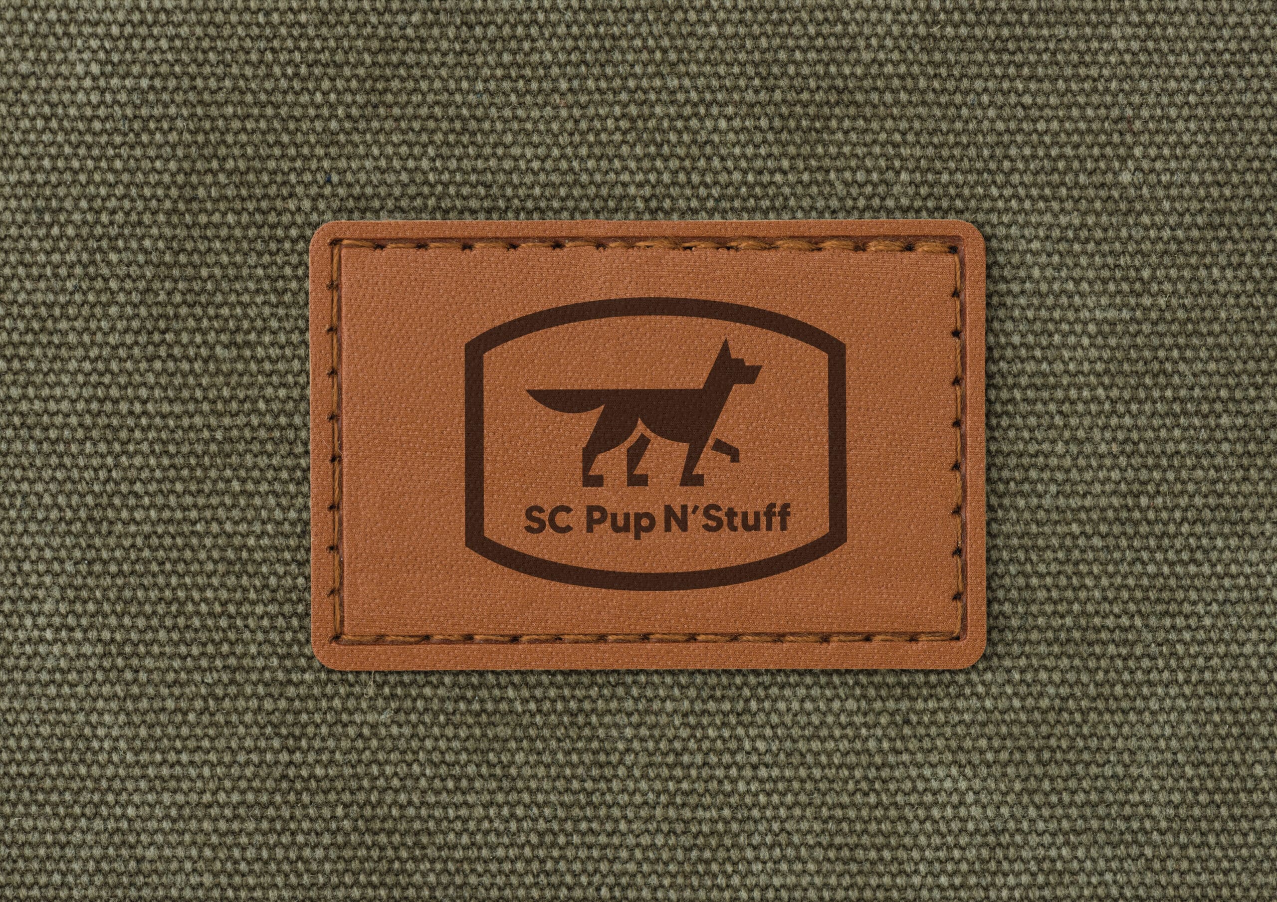 Label design for dog logo SC Pup N Stuff by Stellen Design branding and logo design agency in Los Angeles California specializing in Brand Design