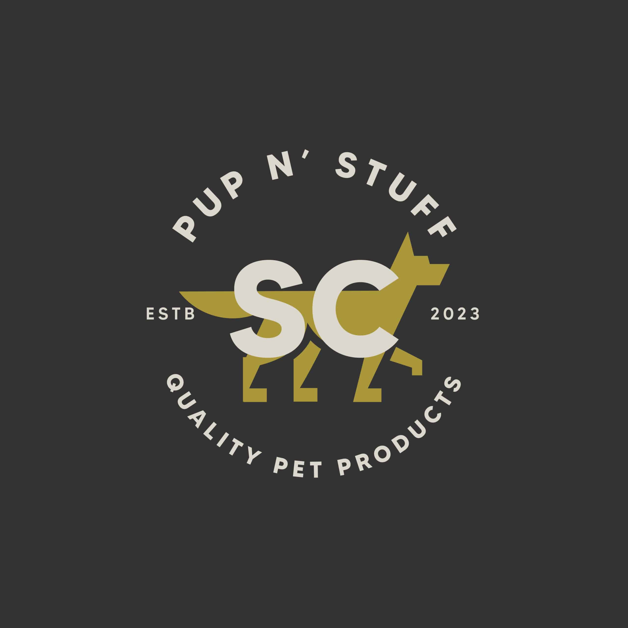 SC Pup N Stuff Logo Design of a dog and the moon Brand Design by Stellen Design branding agency