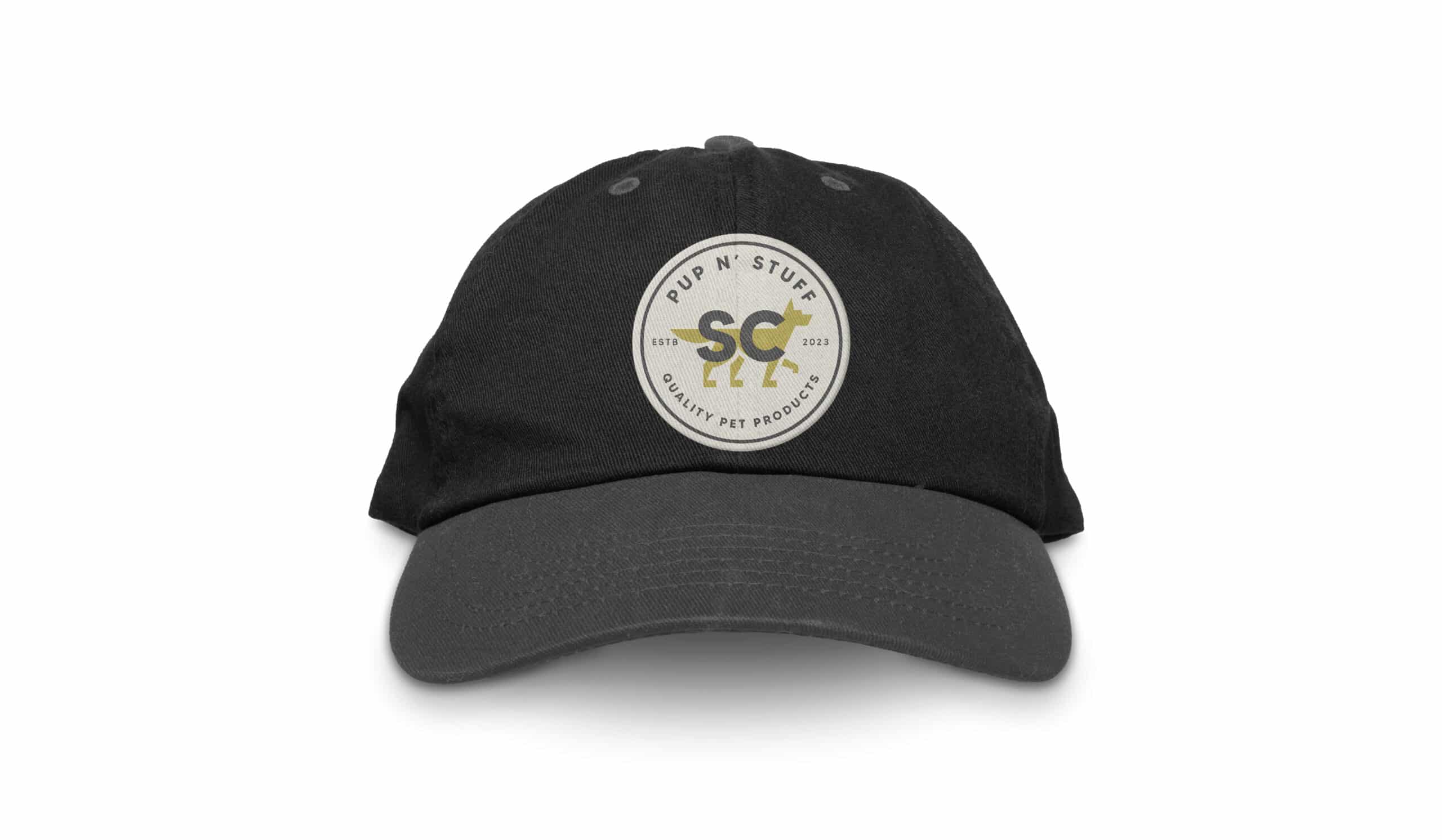 Hats for SC Pup N' Stuff by Stellen Design branding agency in Los Angeles California Specializing in Brand Design