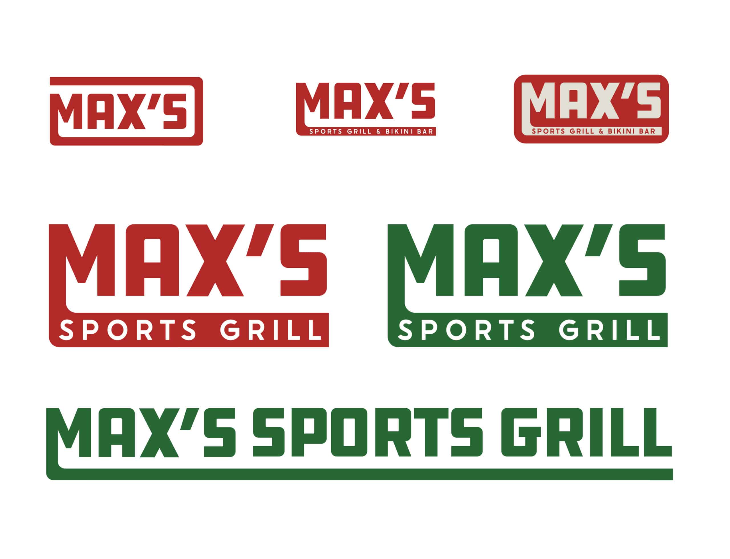 Maxs sports grill in Huntington Beach rebrand for hospitality groups by Stellen design branding and logo design agency in Los Angeles California