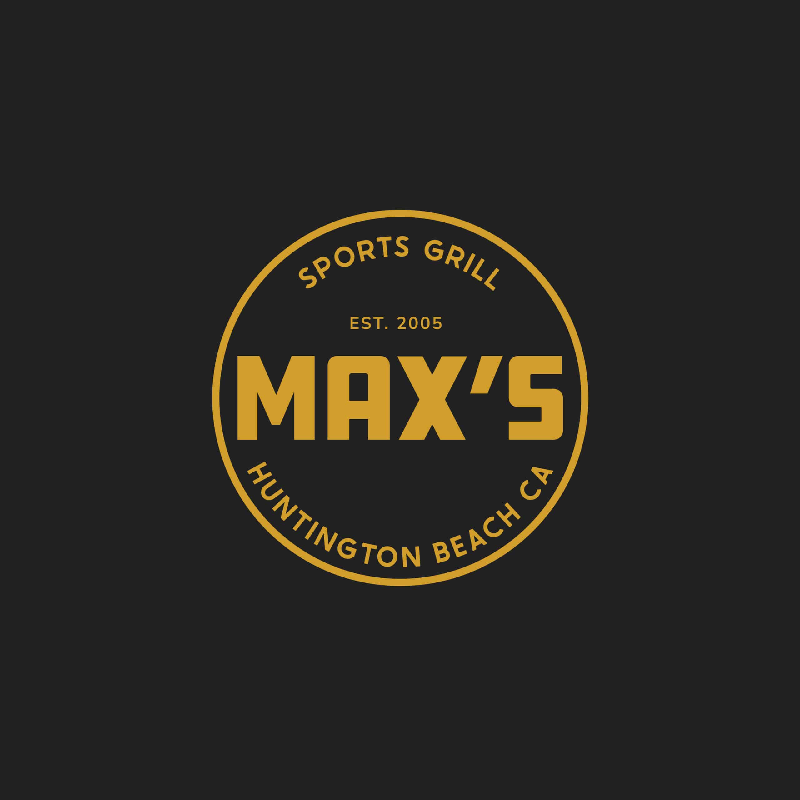 Maxs sports grill in Huntington Beach rebrand for hospitality groups by Stellen design branding and logo design agency in Los Angeles California