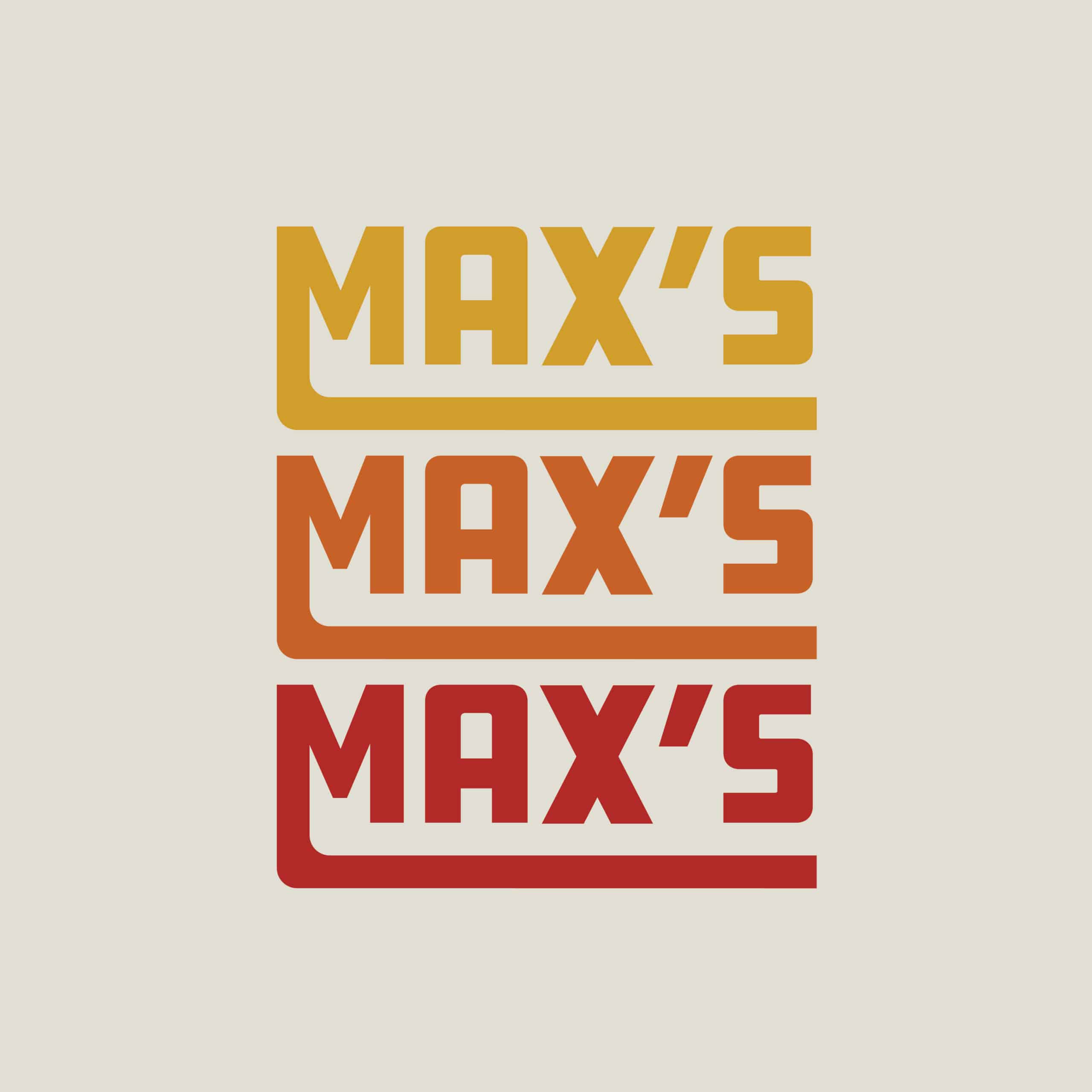 Maxs sports grill in Huntington Beach rebrand for hospitality groups by Stellen design branding and logo design agency in Los Angeles California
