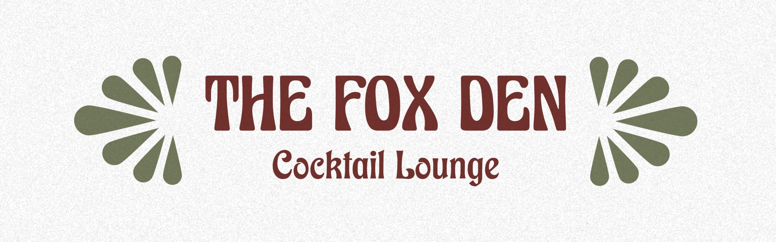 The Fox Den logo, a key element of the bar's branding, showcasing a stylish fox silhouette and retro typography for this popular Redondo Beach cocktail destination.