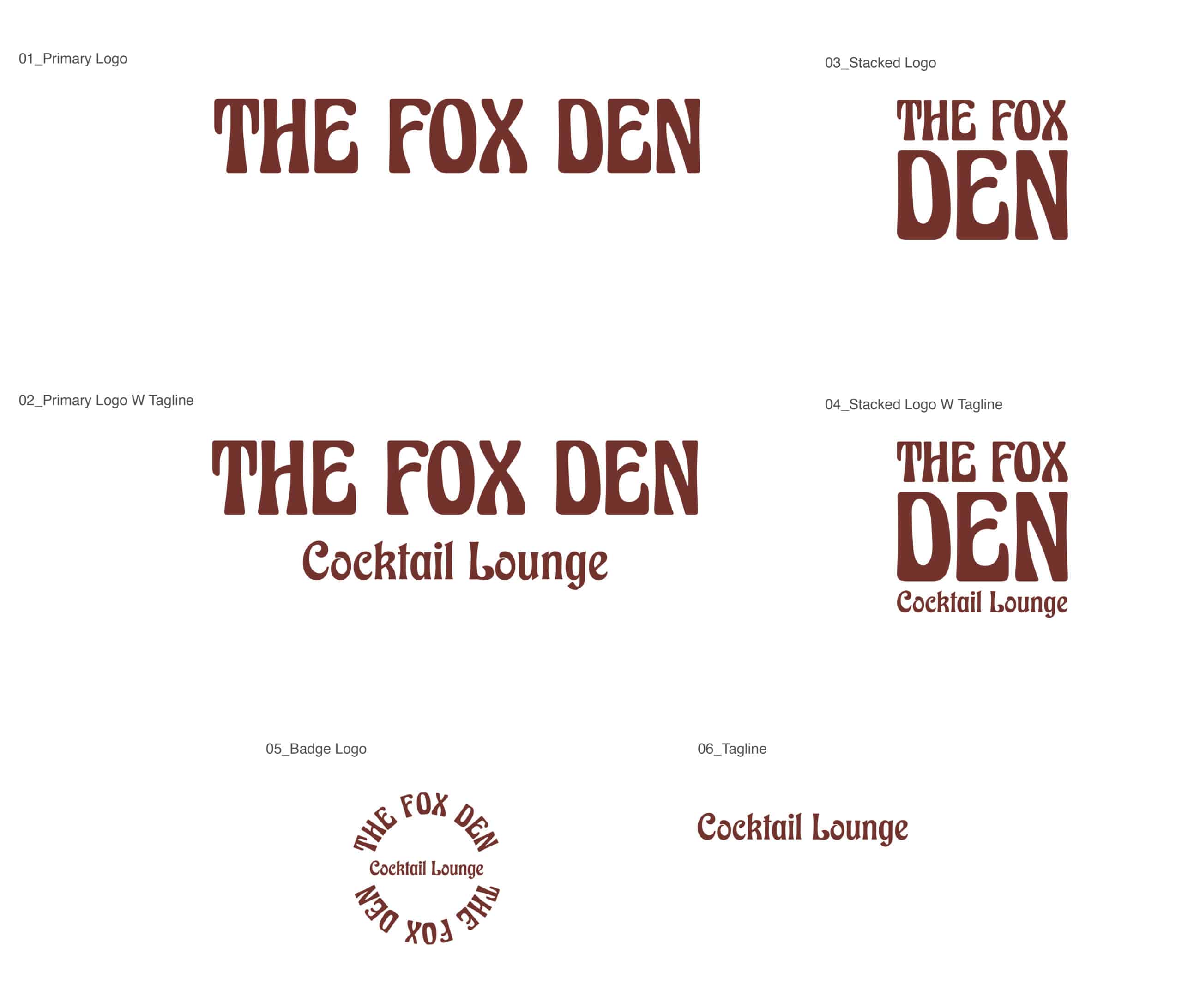 The Fox Den logo, a key element of the bar's branding, showcasing a stylish fox silhouette and retro typography for this popular Redondo Beach cocktail destination.