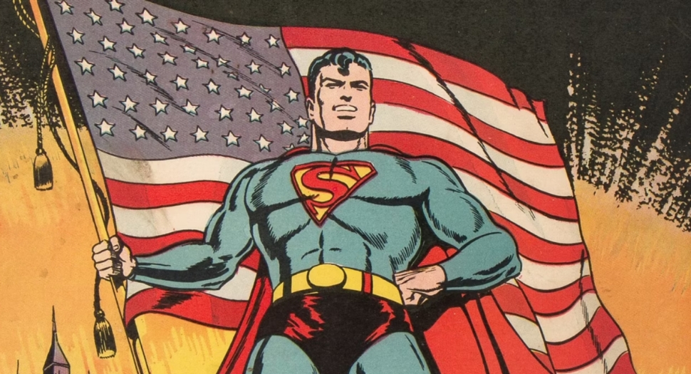 Image of superman with american flag in blog by stellen design: Make Your Customer the Hero of Your Story