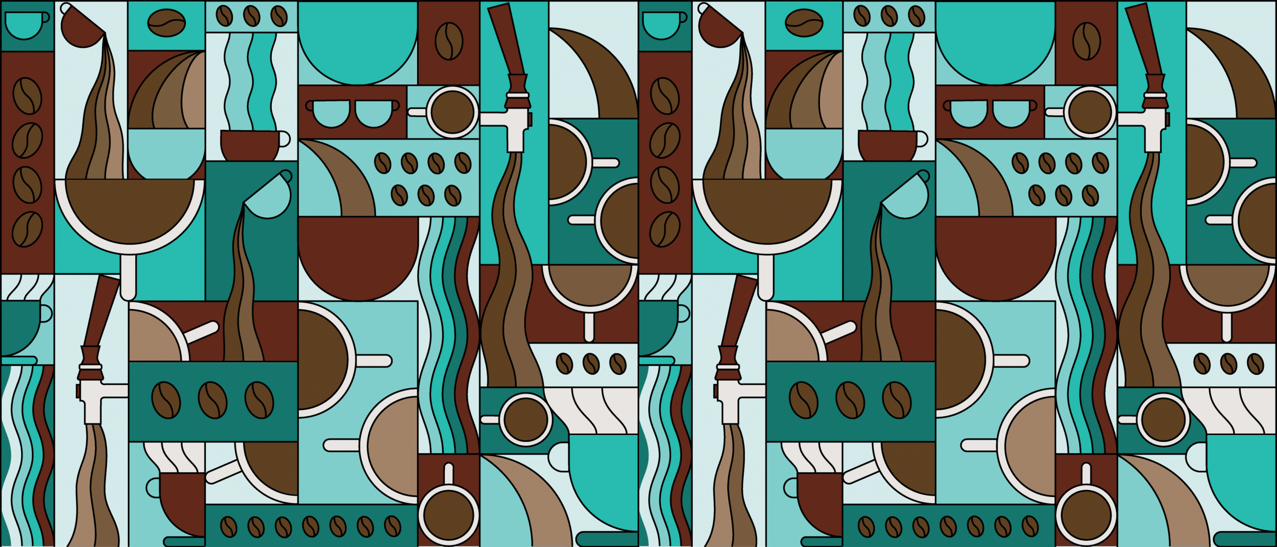 Pattern ICAN Coffee by Stellen Design Hospitality Branding Firm Specializing in Logo Design for Restaurants in Los Angeles California