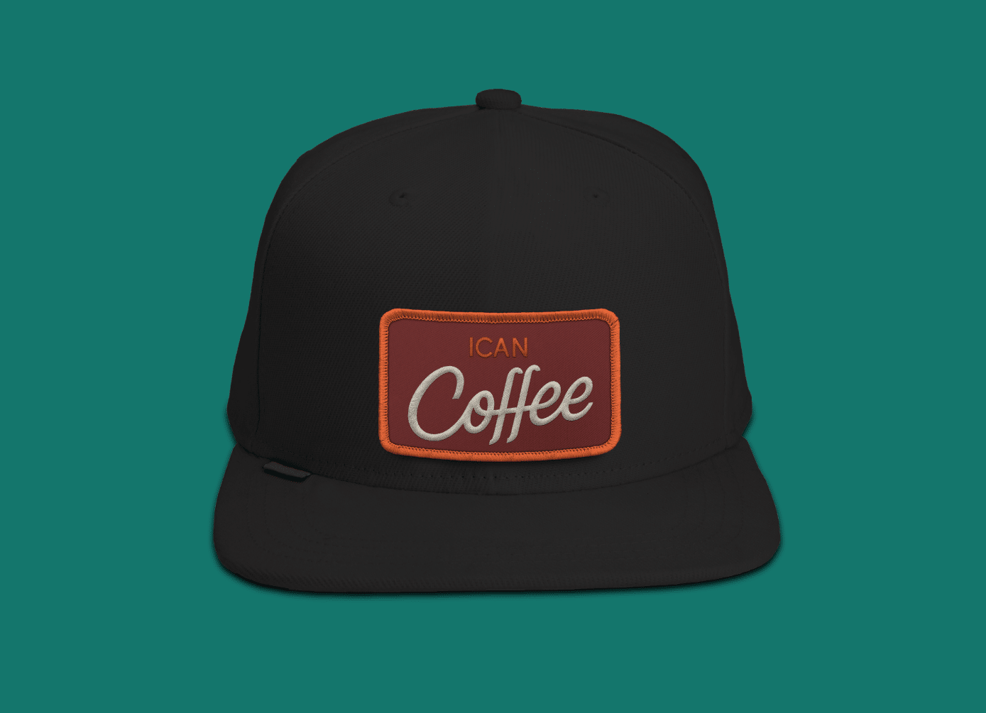 Hat Patch Design ICAN Coffee by Stellen Design Hospitality Branding Firm Specializing in Logo Design for Restaurants in Los Angeles California