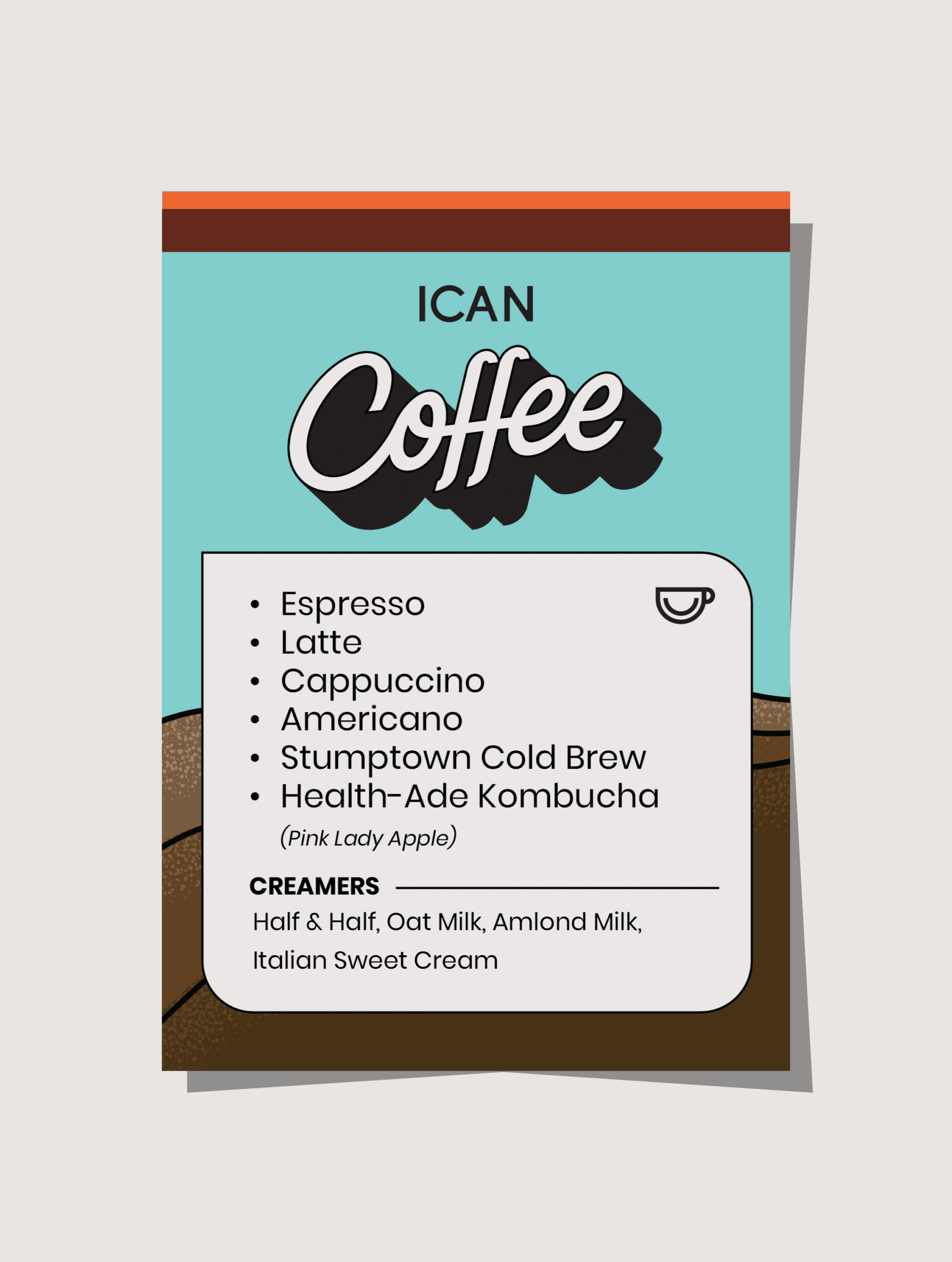 Menu Design for ICAN Coffee by Stellen Design Hospitality Branding Firm Specializing in Logo Design for Restaurants in Los Angeles California